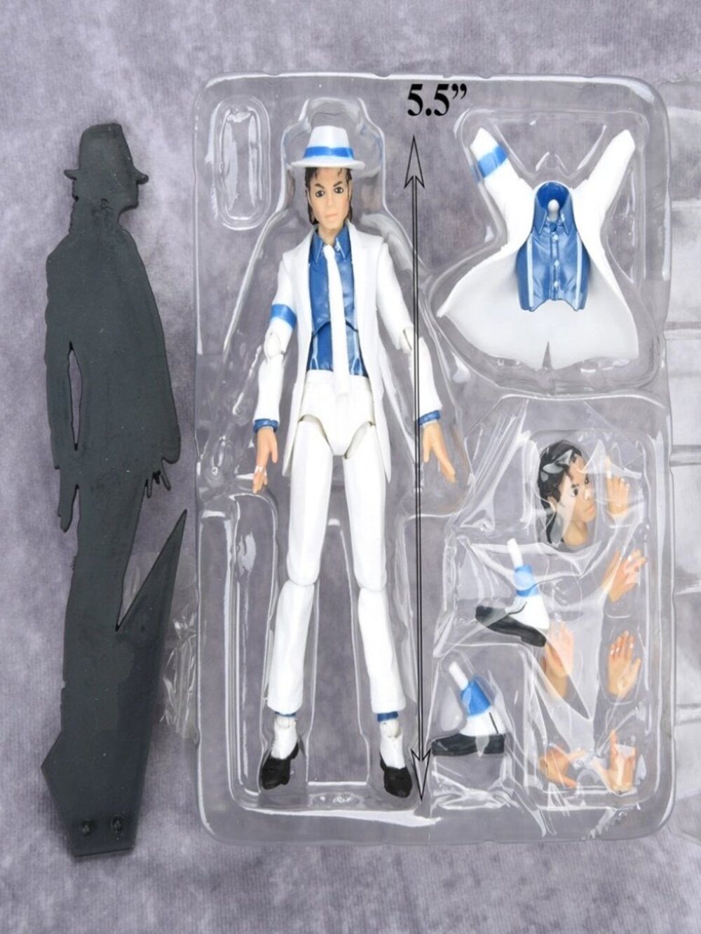 Michael Jackson w/Exchangeable Tuxedo Smooth Criminal 5.5" Action Figure Toy NEW